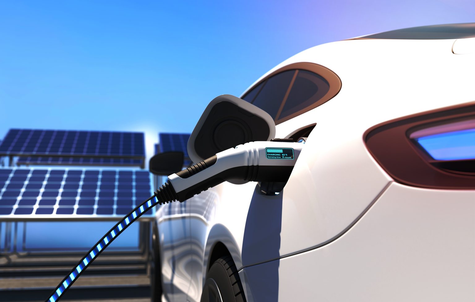 Solar panels & electric car charged